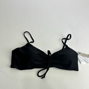 topshop black front tie bikini top Size 8 new